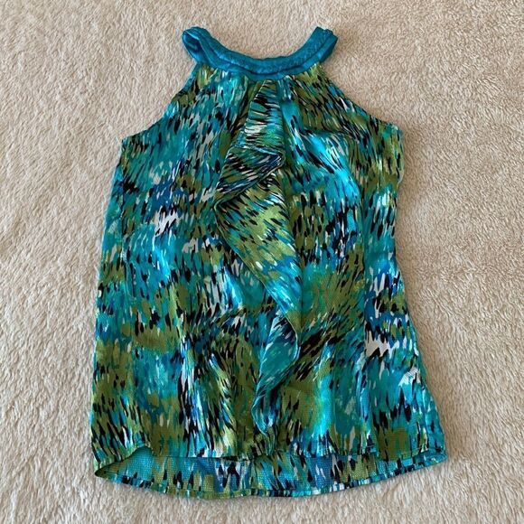 New Directions green and blue flowy blouse size medium - Picture 5 of 16